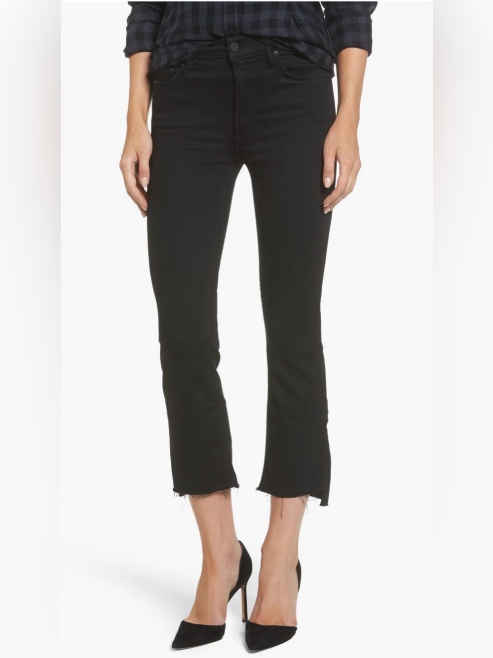 MOTHER DENIM THE INSIDER CROP STEP FRAY JEAN, NOT GUILTY WASH, SIZE 26.